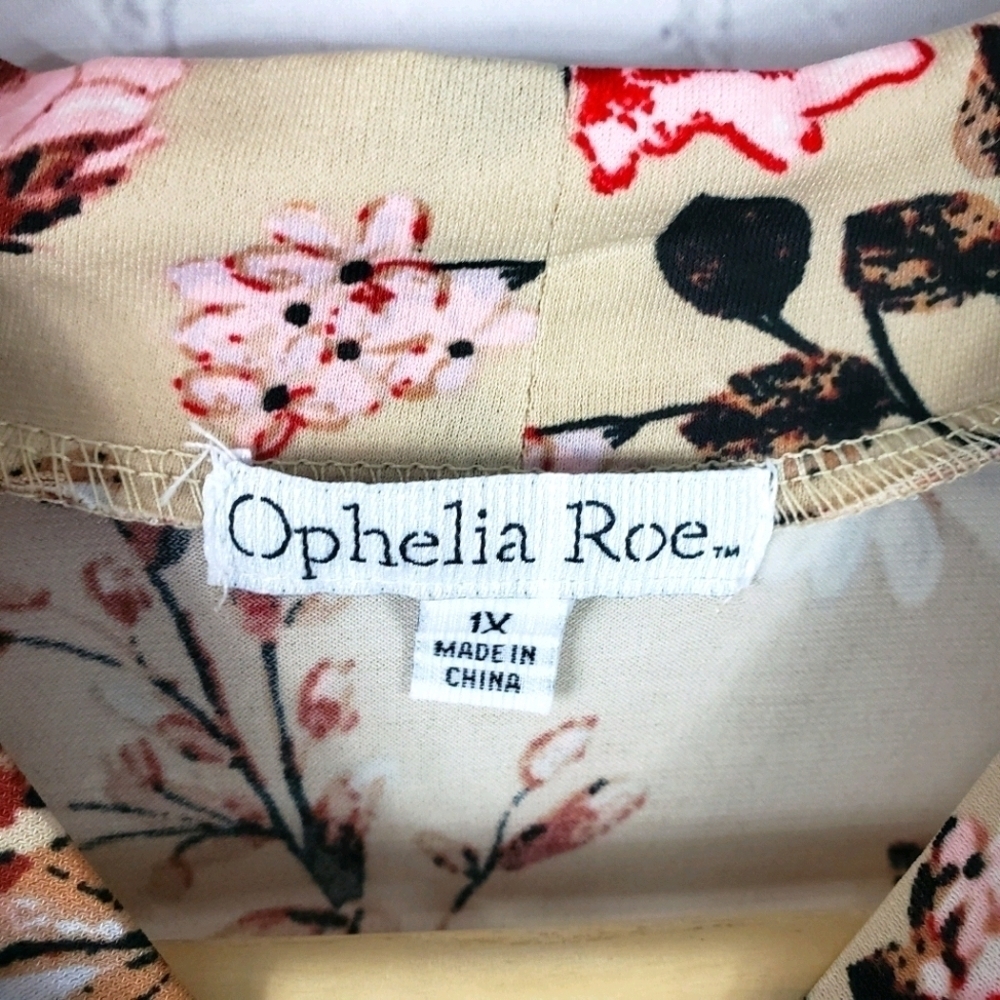 OPHELIA ROE Floral Stretch Blouse Size 1X - Picture 6 of 8